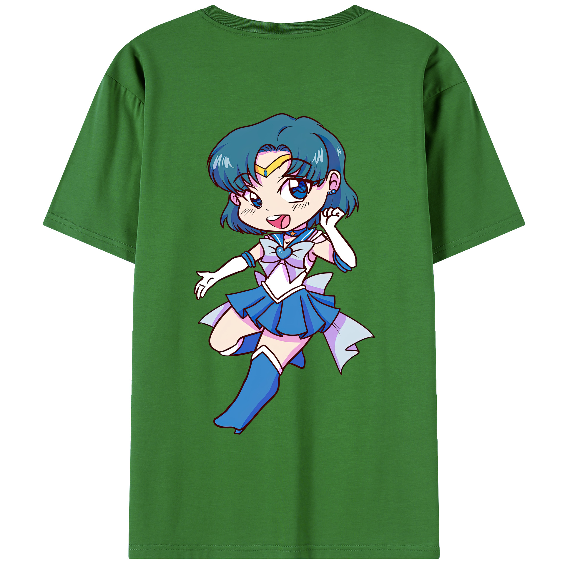 （画像用） 美少女戦士セーラームーン 水野 亜美 みずの あみ Sailor Moon Mizuno Ami レディース半袖Tシャツ(バックプリント)